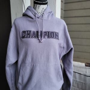 Champion Lavender Hooded Sweatshirt with Embroidered Logo